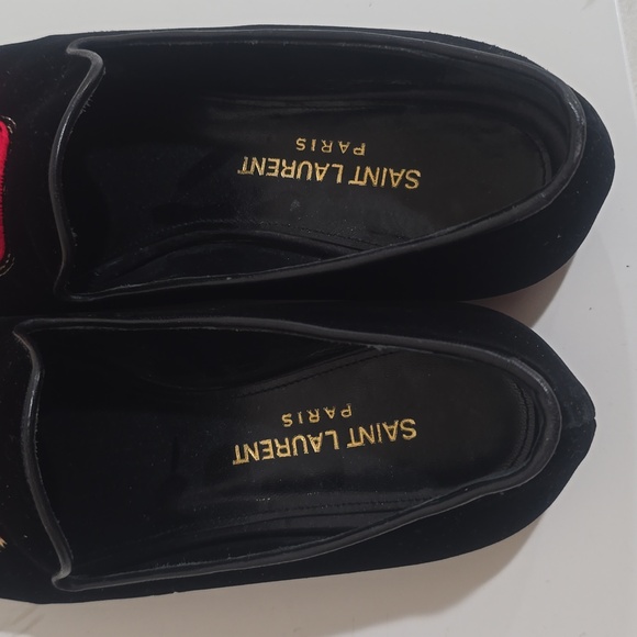 ❤️ SAINT LAURENT VELVET HEART LOAFER FLATS - Picture 11 of 15